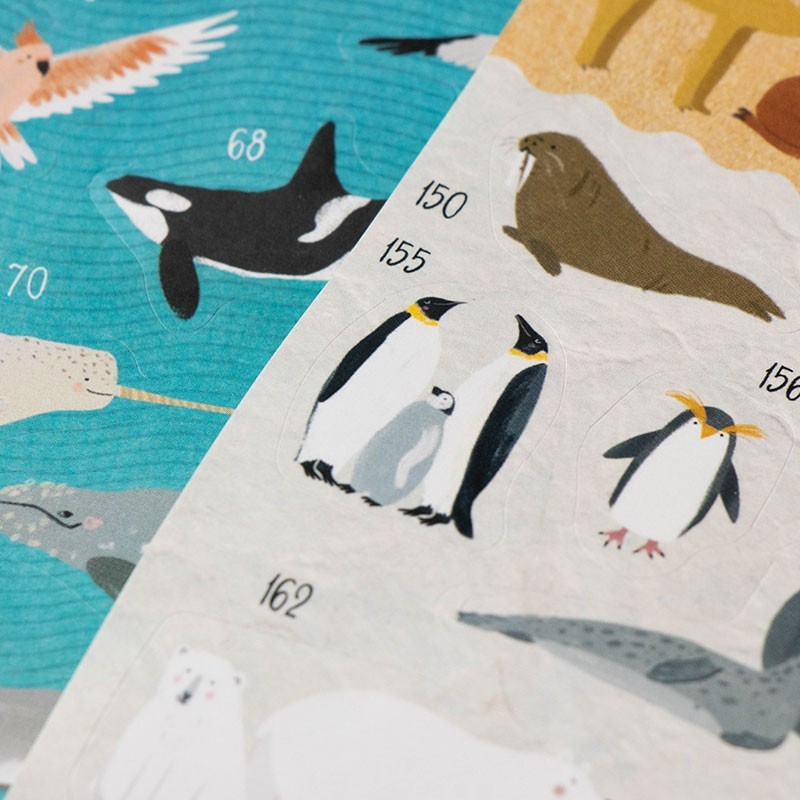 poster i enganxines d’animals del món